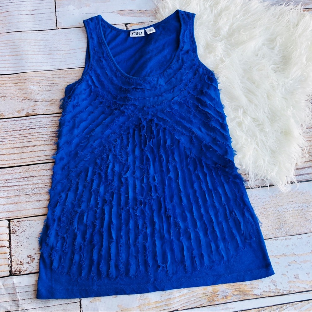 Cato Royal Blue Rosette Tank - M